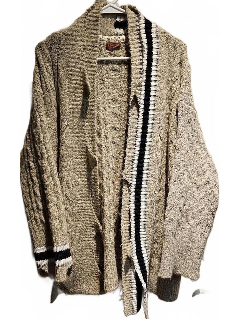 POL Chunky Knit Open Cardigan Size L